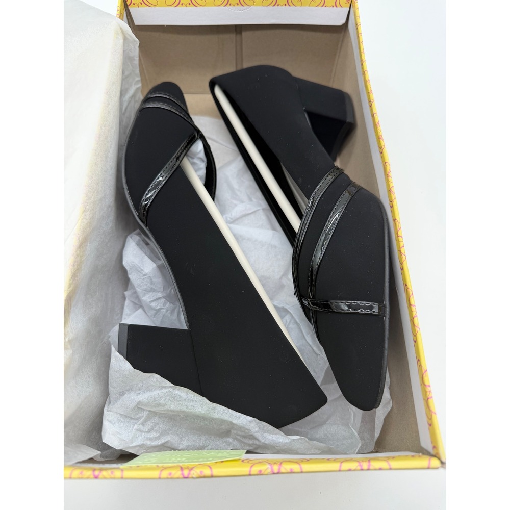 Easy Street Lotus Black Lamy Patent Block Heel Pumps Shoes 31-2712 Womens 7.5 WW - Picture 7 of 8